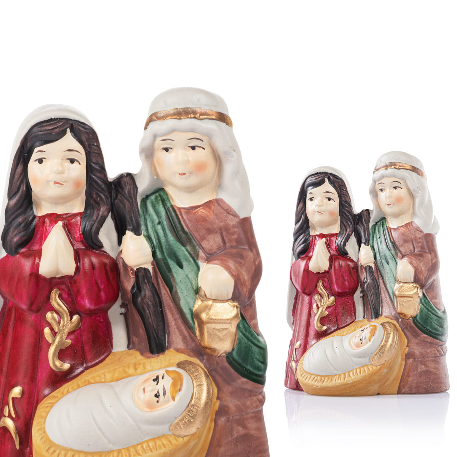 Szopka Bożonarodzeniowa - Święta Rodzina w Nasyconych Kolorach - 11 cm - Ceramico