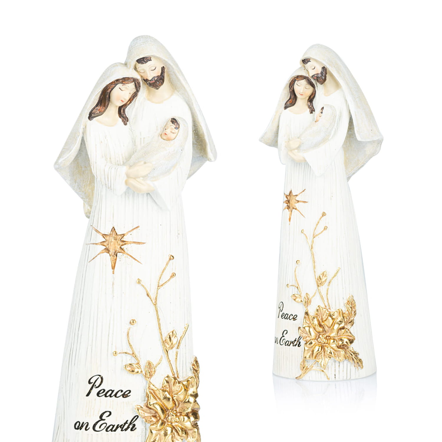 Szopka Bożonarodzeniowa - Święta Rodzina ze Złotym Zdobieniem - 24 cm - Decorato