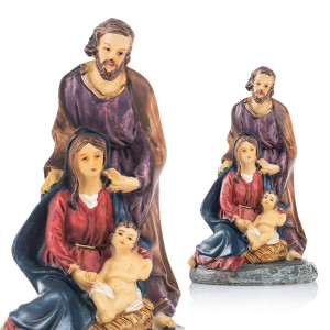 Szopka Bożonarodzeniowa - Święta Rodzina W Ponadczasowej Stylistyce - Ręcznie Malowana - 11 Cm - Classic