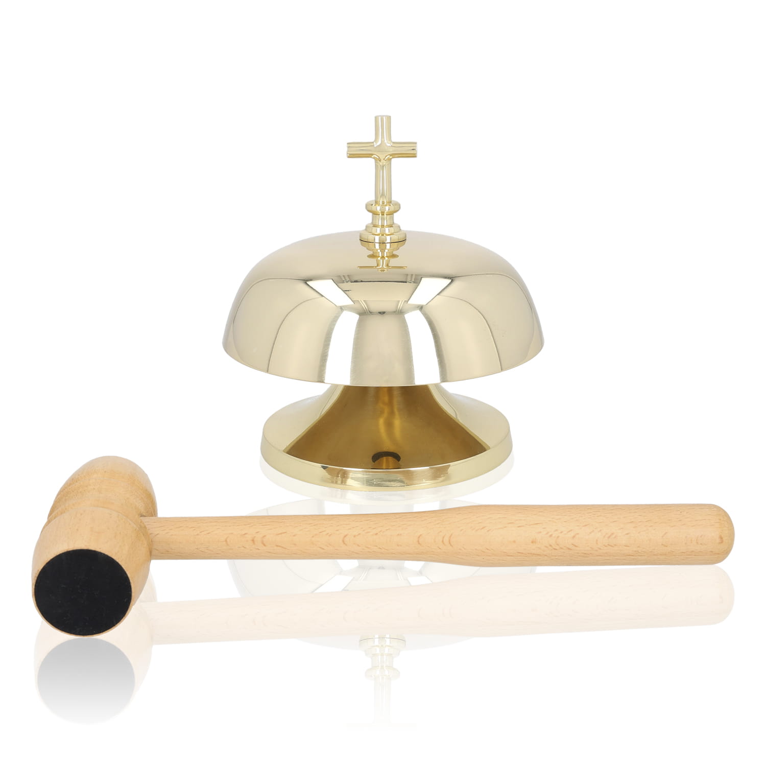 Gong pojedynczy - mosiądz - drewniany młotek - 20 cm