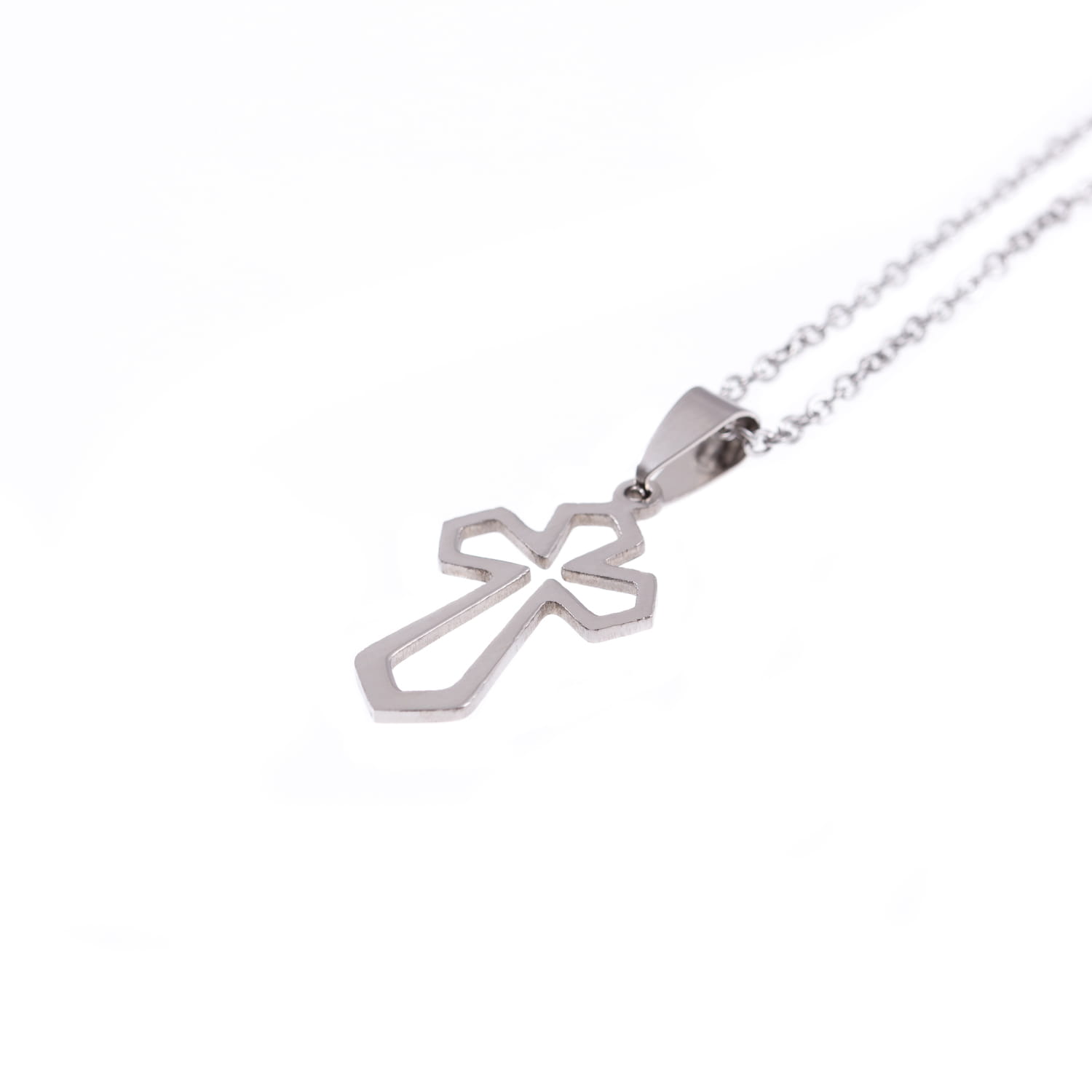 Naszyjnik Srebrny - Krzyżyk - Acciaio - Zawieszka 2,8 cm