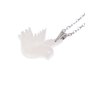 Naszyjnik - Gołąbek z Masy Perłowej - Zawieszka 2,7 cm - Madreperla