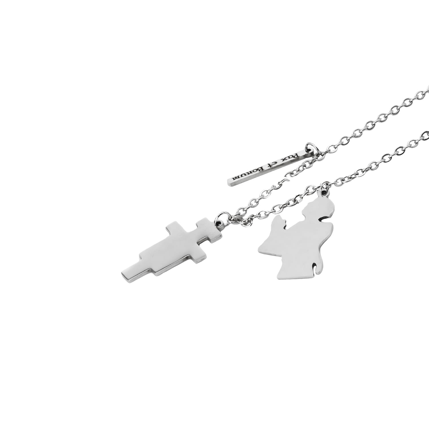 Naszyjnik Srebrny - św. Franciszek Z Asyżu - Pax Et Bonum - Krzyż Z San Damiano - Acciaio - Zawieszka 2,6 cm