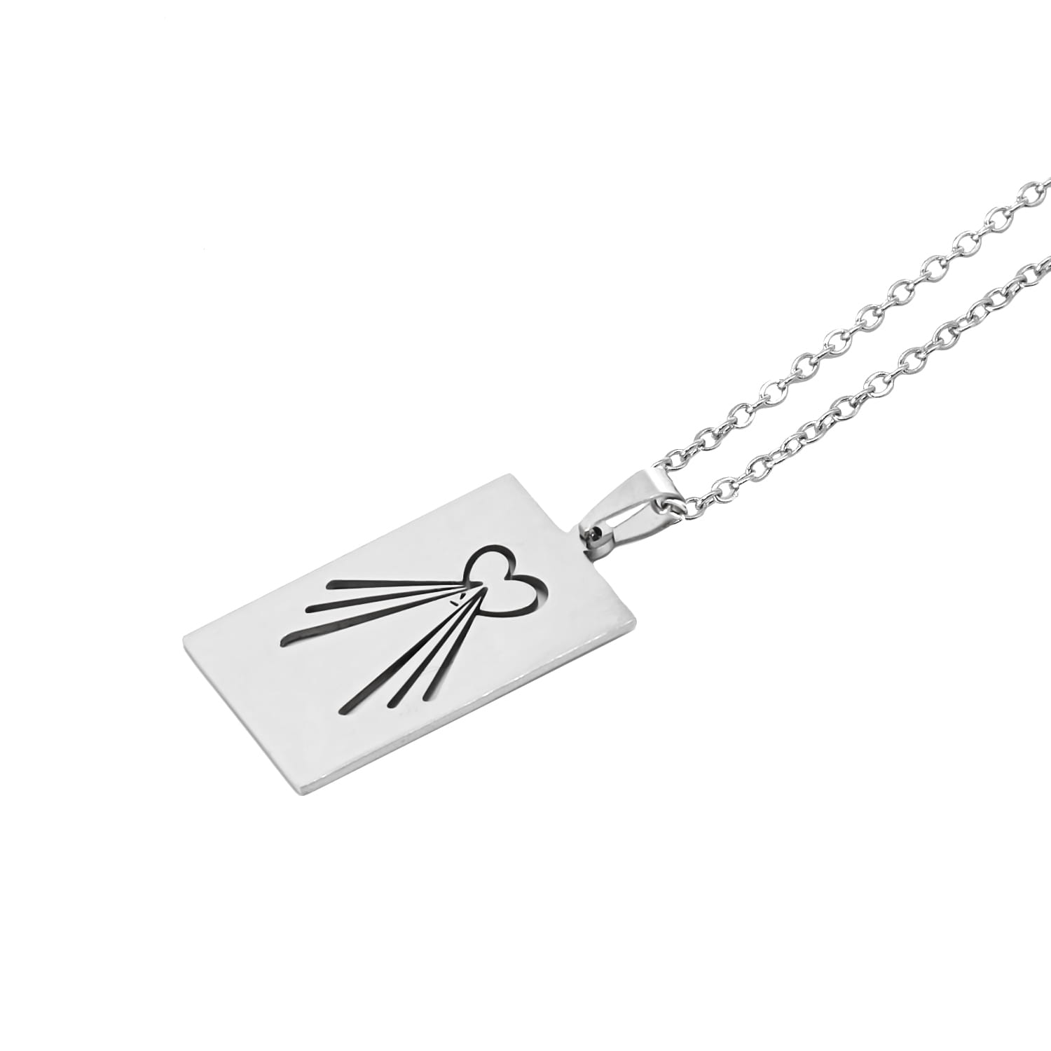 Naszyjnik Srebrny - Serce Jezusa - Merciful Heart - Acciaio - Zawieszka 3,3 cm