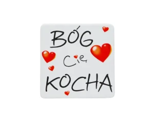 Podkładka Pod Kubek Korkowa "Bóg Cię Kocha"