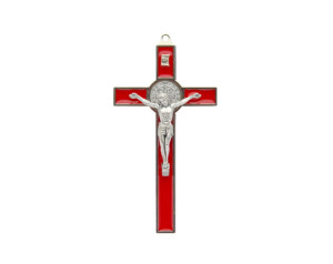 Krzyż św. Benedykta czerwony 12,5 cm