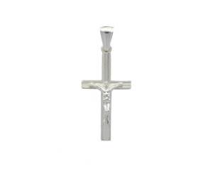 Krzyżyk diamentowany srebrny frez