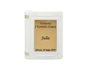 Pudełko Na Różaniec Komunijne Białe Personalizowane