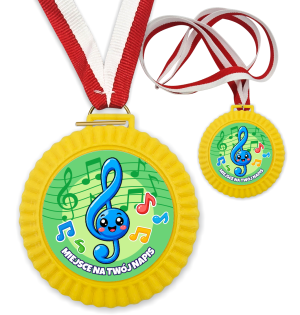Medal 3D - MUZYCZNY - wzór 42 (+ tasiemka, + własny napis)