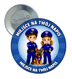 Przypinka - POLICYJNA - wzór 2 + twój napis