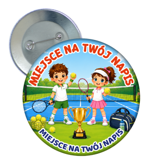 Przypinka - Tenisowa- wzór 1 + twój napis