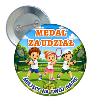 Przypinka - Tenisowa- wzór 3 + twój napis