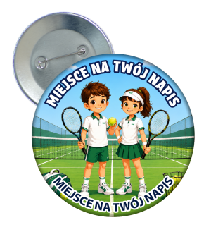 Przypinka - Tenisowa- wzór 5 + twój napis