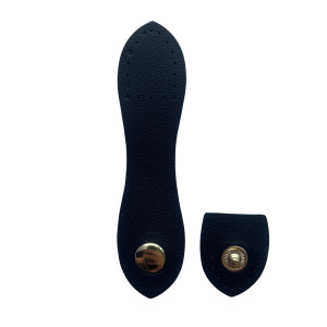 Zapięcie skórzane zatrzaskowe 11 cm Czarne