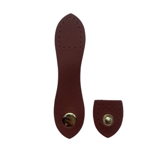 Zapięcie skórzane zatrzaskowe 11 cm Brązowe