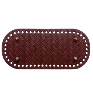 Dno do torby z ekoskóry z nóżkami 22x10 cm Ciemny brąz