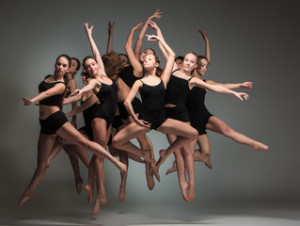Fototapeta Balet The group of modern ballet dancers