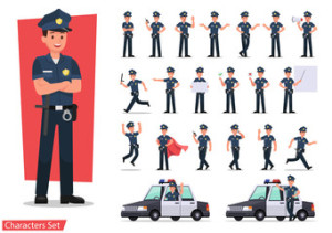 Fototapeta Policja police character vector design no12