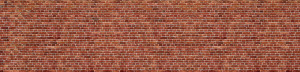 Fototapeta Tła i desenie Old red brick wall background, wide panorama of masonry