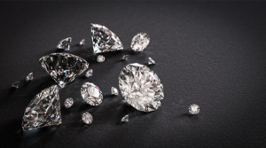 Fototapeta Jubiler Shiny diamonds on black background