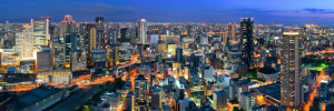 Fototapeta Osaka Osaka night rooftop view