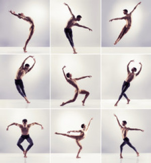 Fototapeta Balet Couple of modern ballet dancers in jeans