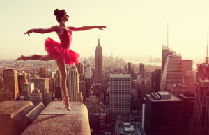 Fototapeta Balet Ballet Dancer in front of New York Skyline
