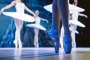 Fototapeta Balet Legs of ballerinas dancing in ballet Swan Lake.