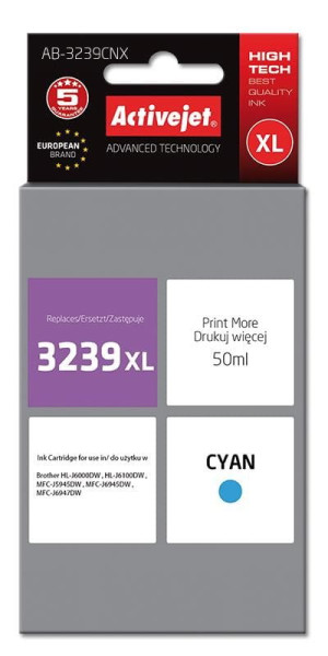 Activejet AB-3239CNX Tusz (zamiennik Brother LC3239XL; Supreme; 50 ml; niebieski)