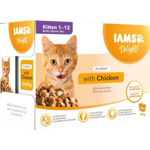 IAMS Delights bogata kurczaka w sosie 85g kocięta