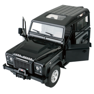 Land Rover Defender czarny RASTAR model 1:14 Zdalnie sterowanie auto + Pilot 2,4 GHz + Ręcznie otwierane drzwi