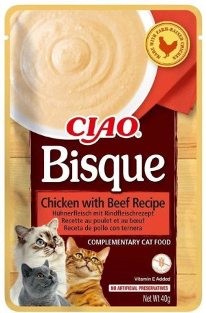 INABA CIAO Gęsta zupa z kurczakiem i wołowiną 40g
