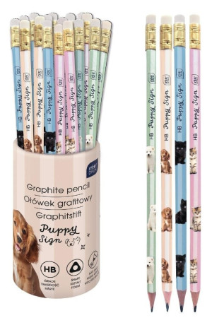 Ołówek z gumką Puppy Sign (36szt)