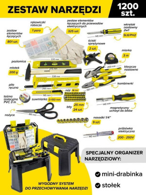 ZESTAW UNIWERSALNY 1200el. 1/4" 6-KĄT.... /WMC