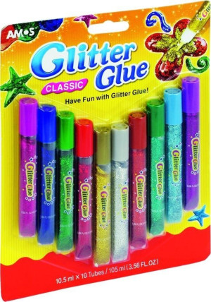 Klej Glitter Glue classic 10 kolorów blister AMOS