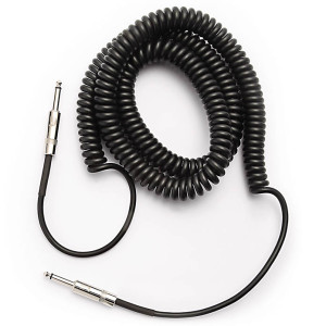 D'Addario Custom Series Coiled Instrument Cable Black 9m