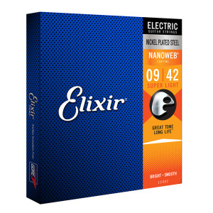 Powlekane Struny Elixir (09-42) NanoWeb do Gitary Elektrycznej
