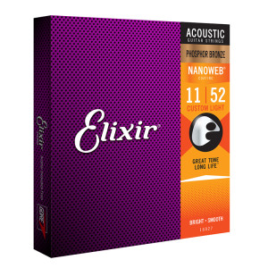 Powlekane Struny Elixir NanoWeb (11-52) Phosphor Bronze do Gitary Akustyczznej