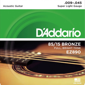 Struny D'Addario EZ (09-45) 85/15 Bronze do Gitary Akustycznej