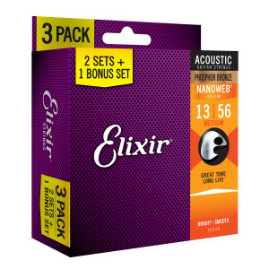 3-Pack Elixir NanoWeb (13-56) Phosphor Bronze