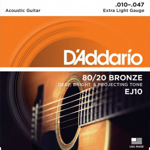 3-Pack D'Addario EJ (10-47) 80/20 Bronze