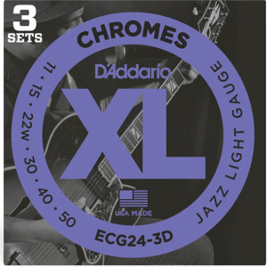 3-Pack D'Addario ECG (11-50) Chromes
