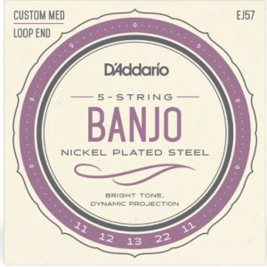 D'Addario Banjo (11-22) Nickel 5 String