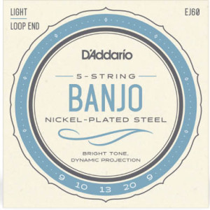 D'Addario Banjo (09-20) Nickel 5 String