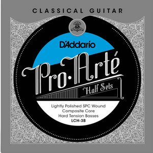 Zestaw 3 Powlekanych Strun Basowych D'Addario Pro-Arte Lightly Silver Plated Copper on Composite Core Classical Hard Tension