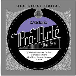 D'Addario Pro-Arte Lightly Polished Silver Plated Copper on Composite Core Classical Half Set, Extra Hard Tension