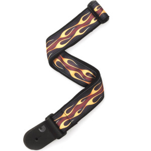 D'Addario Hot Rod Flame Guitar Strap Red