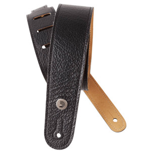 D'Addario Slim Garment Leather Guitar Strap Black