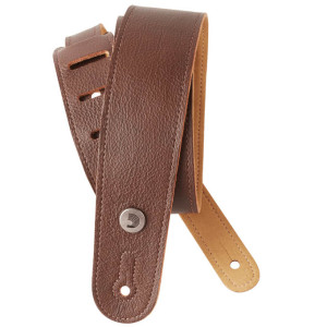D'Addario Slim Garment Leather Guitar Strap Brown
