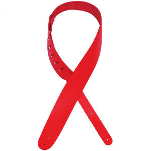 D'Addario Basic Classic Leather Guitar Strap Red